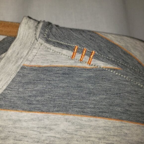 Lululemon Athletica Striped Tee Shirt Gray Orange Mens‎ Size Large Pre-Owned - Picture 2 of 5